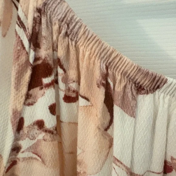 EUC, Knox Rose Cream, Rose and Brown Floral Blouse - Picture 6 of 6